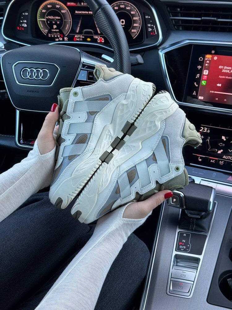Adidas - Niteball Dames Sneakers Beige/Olijf
