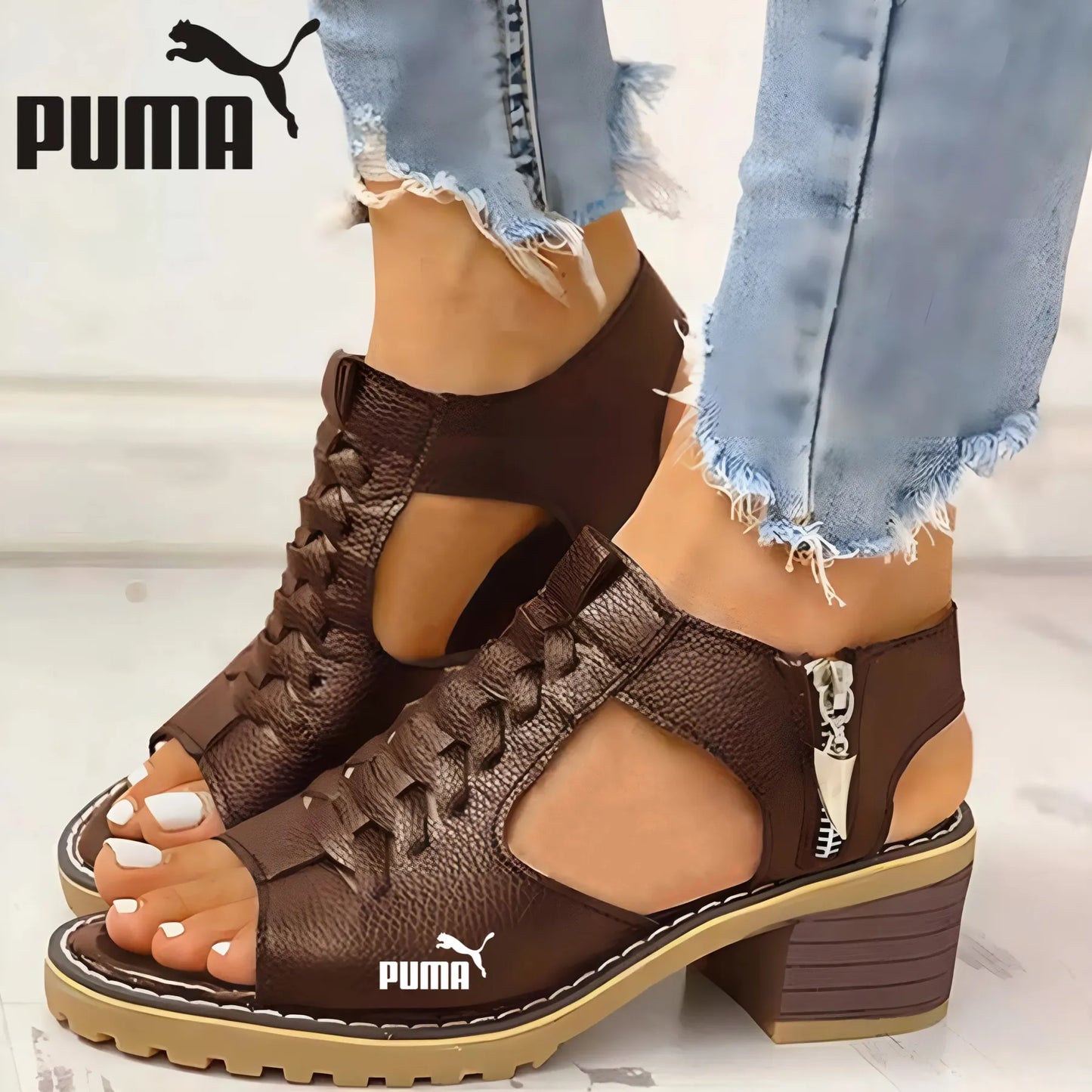 Puma - Orthopedische Sandalen met Medium Hak